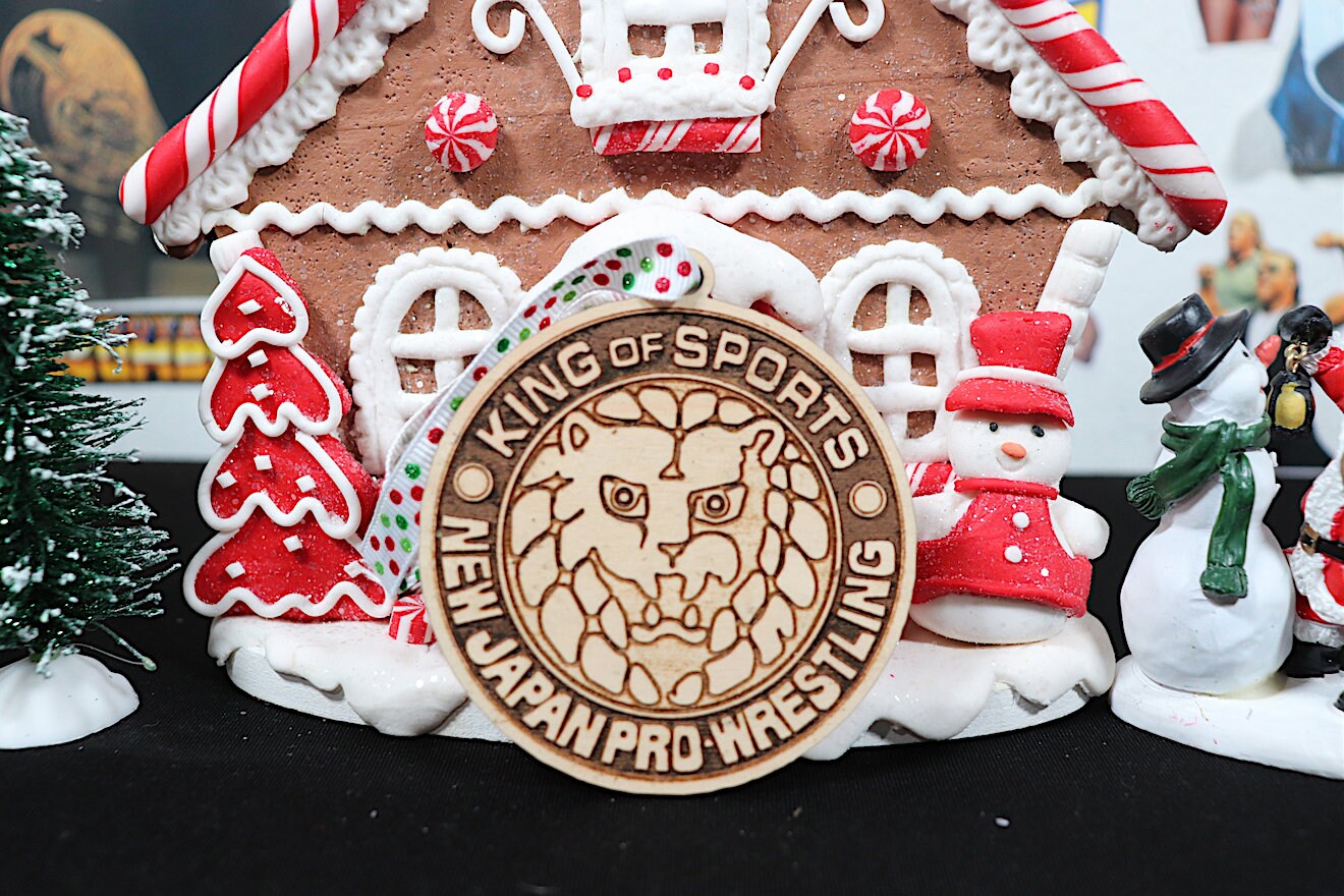 NJPW Wooden Christmas Tree Ornament (Christmas, Secret Santa, Christmas Gift, Holiday, Birthday, Hulk Hogan, Macho Man, Japan, Halloween)