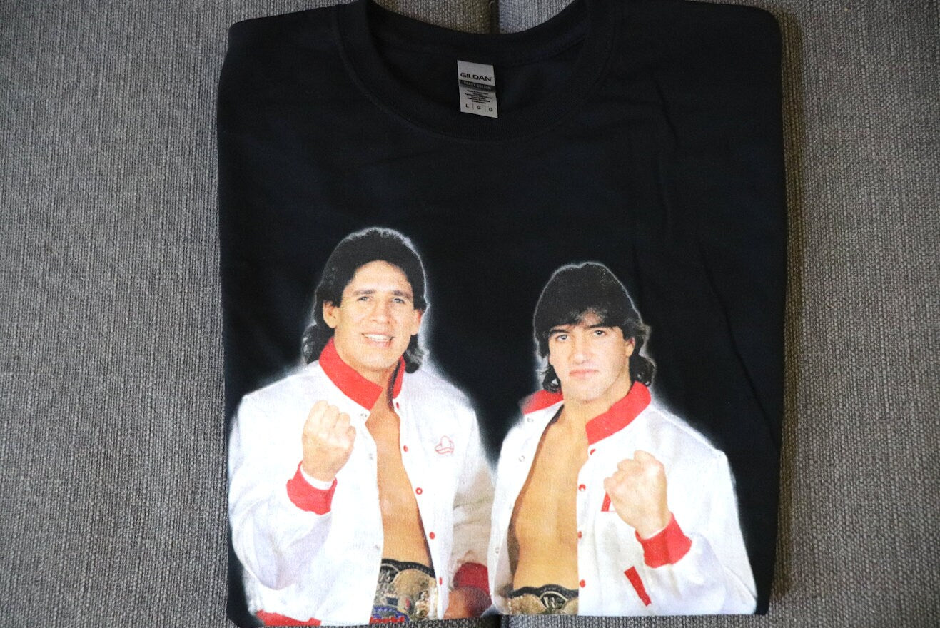 Rick Martel & Tito Santana T-Shirt [Ric Flair - Bret Hart - Hulk Hogan - Randy Savage - Vintage]