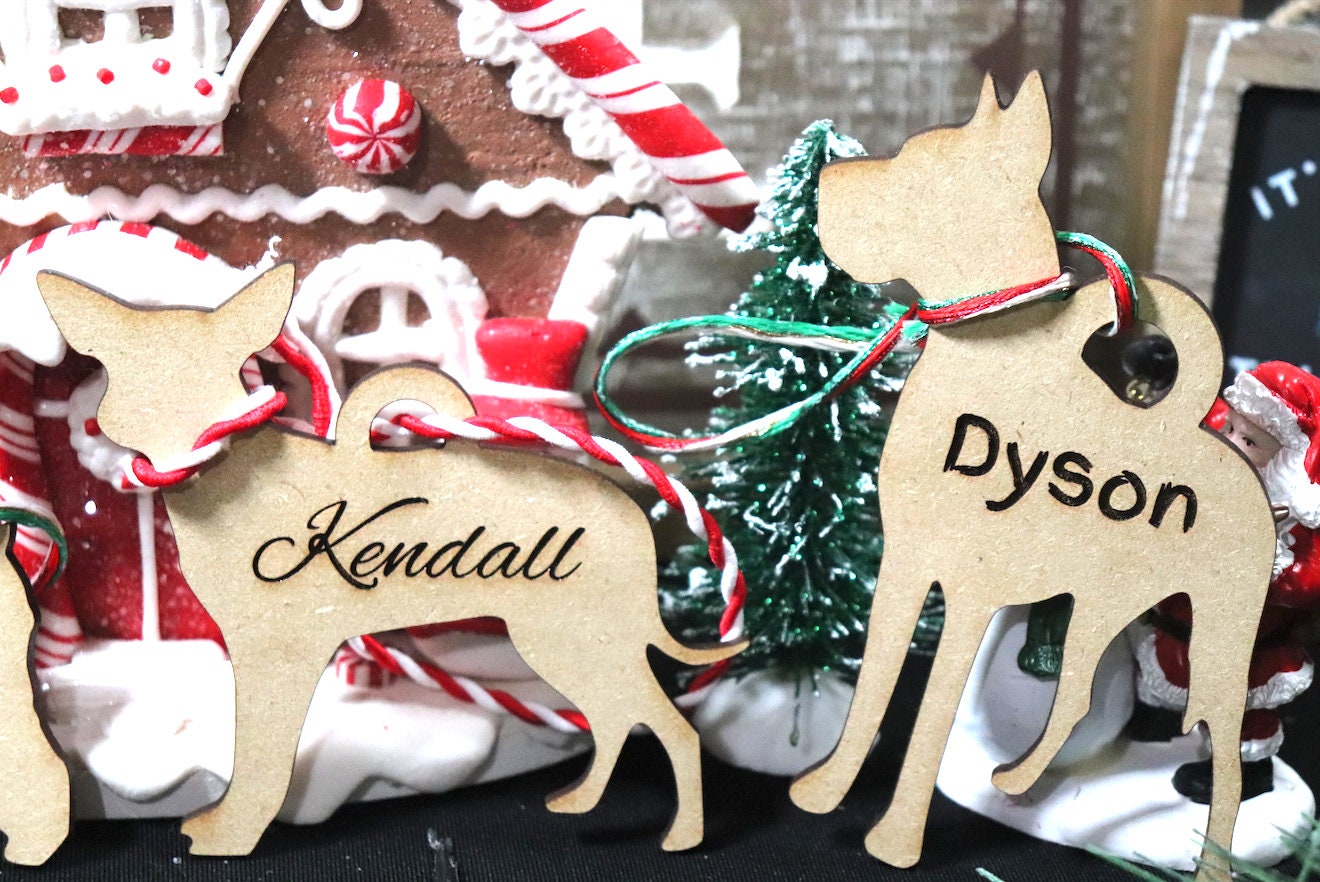 Custom Wooden Dog Christmas Tree Ornament (Customizable, Pets, Dogs, Christmas Present, Christmas Ornament, Secret Santa, Fur Babies)