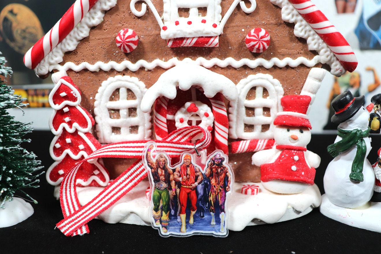 Hulk Hogan, Randy Savage & Warrior Acrylic Christmas Tree Ornament