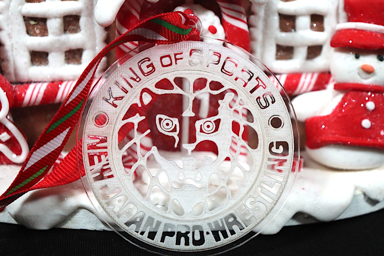 NJPW Clear Acrylic Christmas Tree Ornament (Christmas, Secret Santa, Christmas Gift, Holiday, Birthday, Hulk Hogan, Ric Flair, Macho Man)