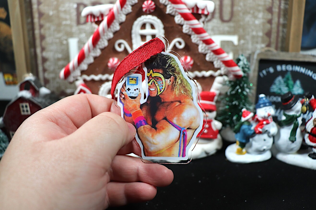 Ultimate Warrior "G@m3 B0y" Acrylic Christmas Tree Ornament