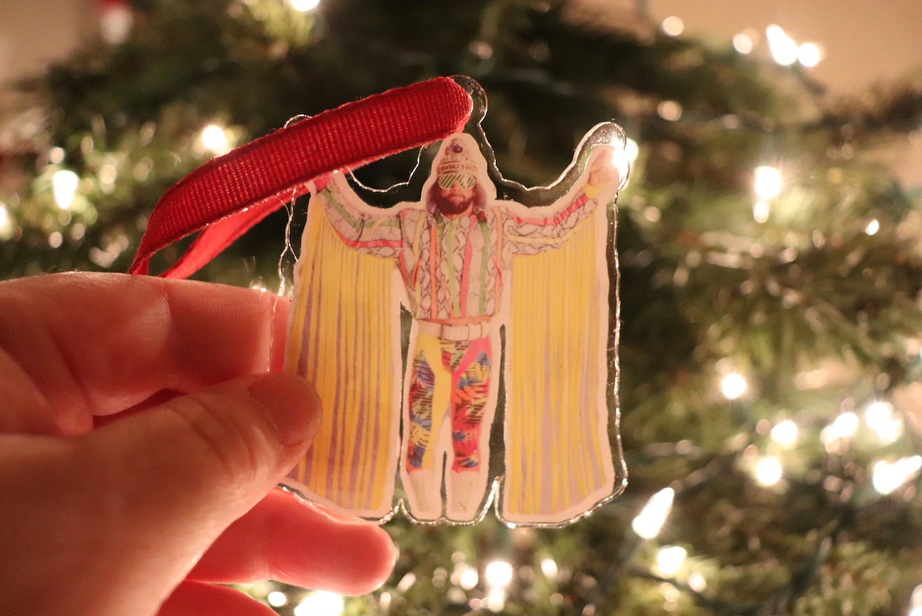 Randy Savage "Robe Angel" Acrylic Christmas Tree Ornament