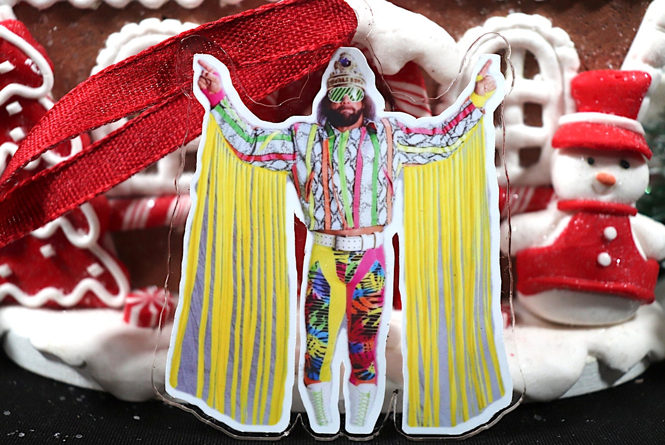 Randy Savage "Robe Angel" Acrylic Christmas Tree Ornament