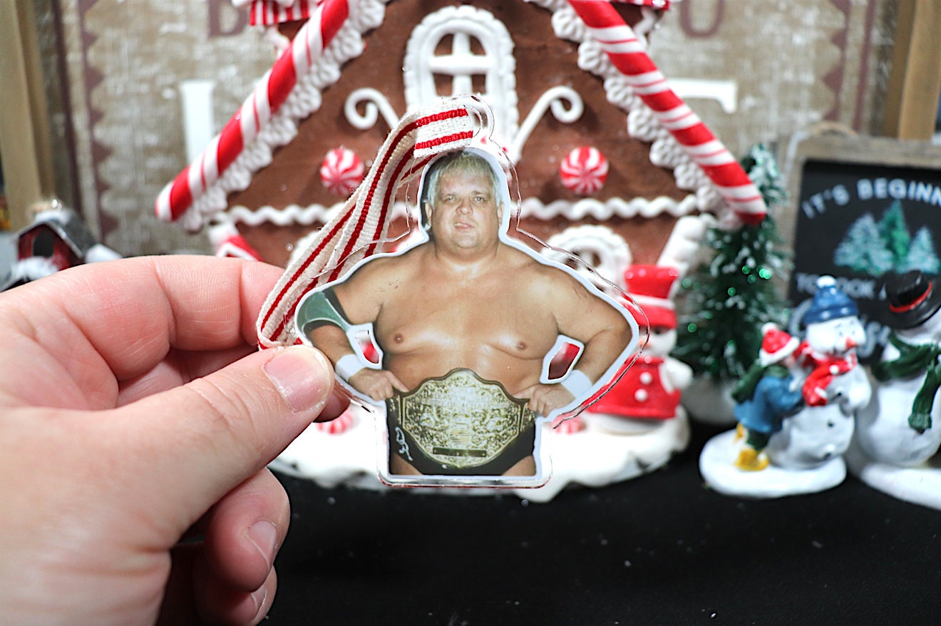 Dusty Acrylic Christmas Tree Ornament (Christmas, Secret Santa, Christmas Gift, Holiday, Birthday, Macho Man, Ric Flair, Hulk Hogan)