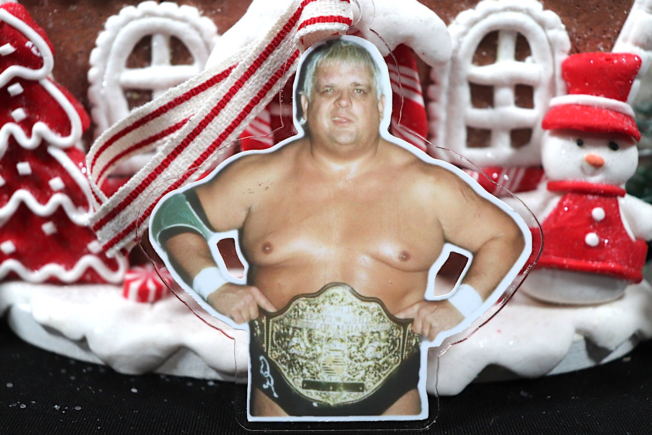 Dusty Acrylic Christmas Tree Ornament (Christmas, Secret Santa, Christmas Gift, Holiday, Birthday, Macho Man, Ric Flair, Hulk Hogan)