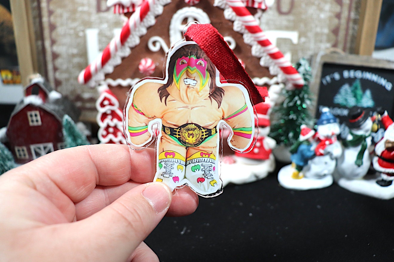 Ultimate Warrior "Buddy" Acrylic Christmas Tree Ornament