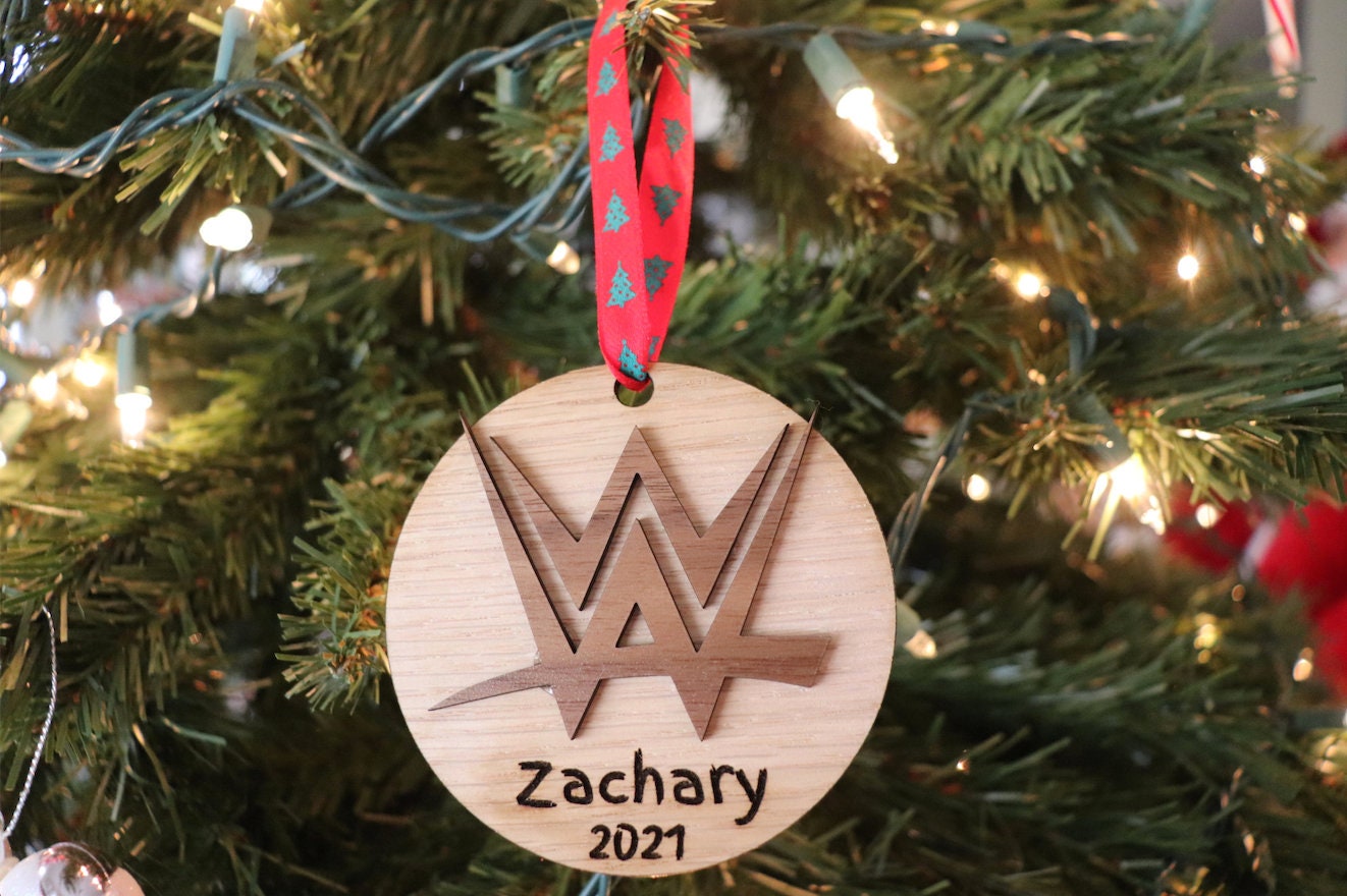 Customizable Wrestling Wooden Christmas Tree Ornament (Christmas Present, Christmas Ornament, Secret Santa, Black Friday, Cyber Monday)