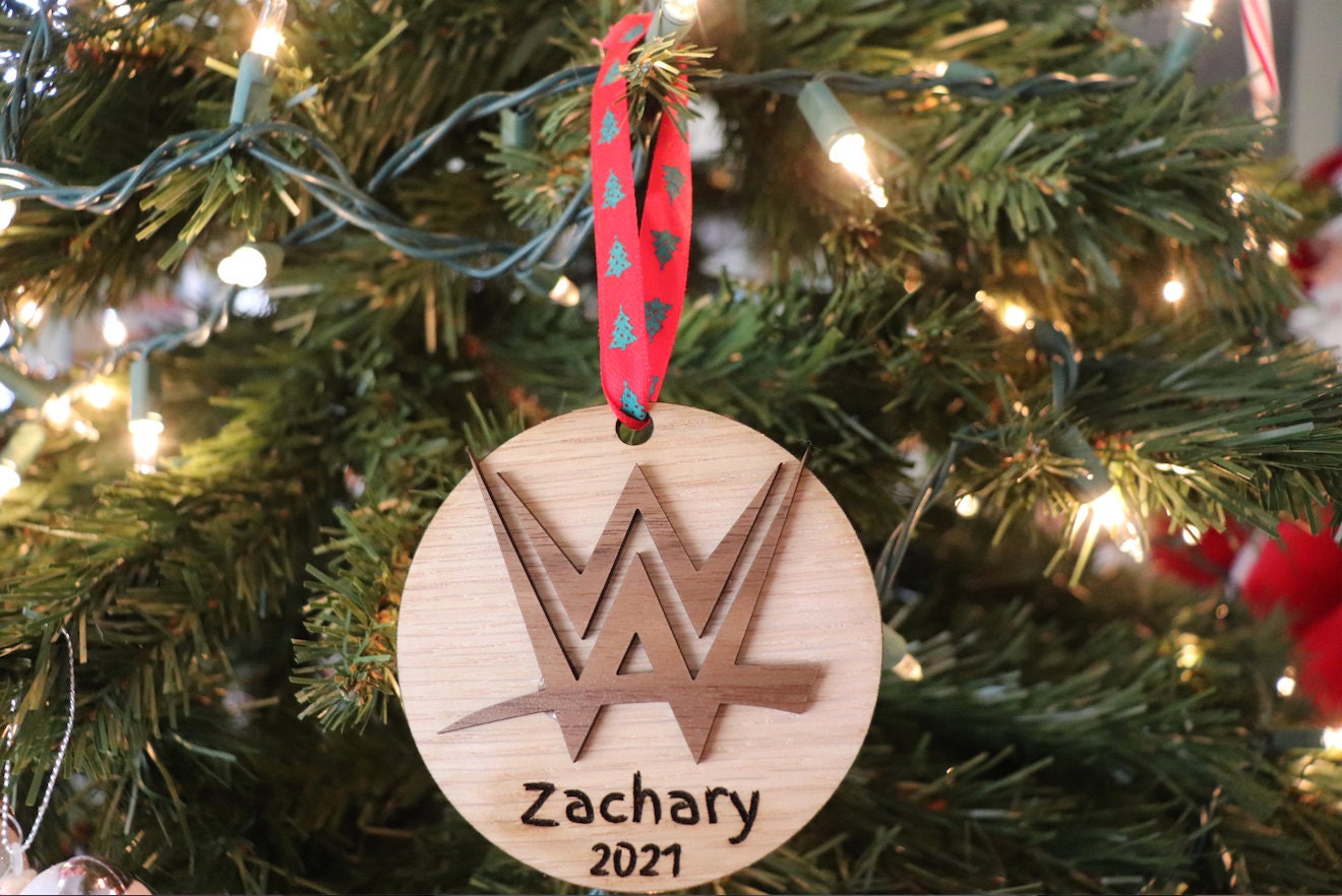 Customizable Wrestling Wooden Christmas Tree Ornament (Christmas Present, Christmas Ornament, Secret Santa, Black Friday, Cyber Monday)