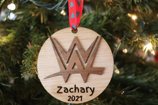 Customizable Wrestling Wooden Christmas Tree Ornament (Christmas Present, Christmas Ornament, Secret Santa, Black Friday, Cyber Monday)