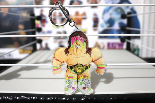 Ultimate Warrior Buddy KeyChain [Randy Savage - Ultimate Warrior - Ric Flair -  KeyChains - Birthday Gift - Love - Valentines Day Gift]