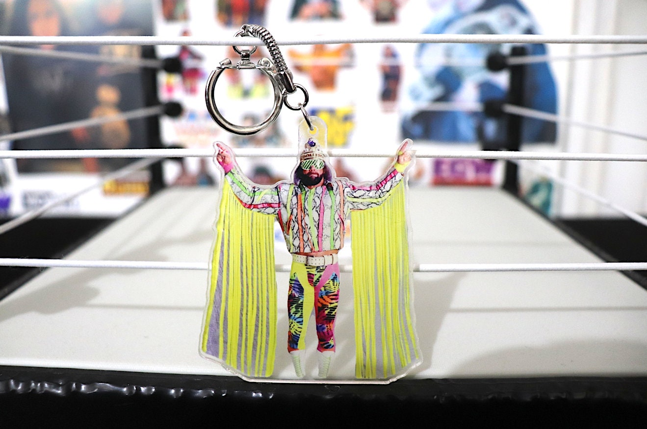 Randy Savage KeyChain 4 [Macho Man - Hulk Hogan - Ric Flair - KeyChains - Pop Culture - Birthday Gift, Valentines Day Gift, Valentines Day]