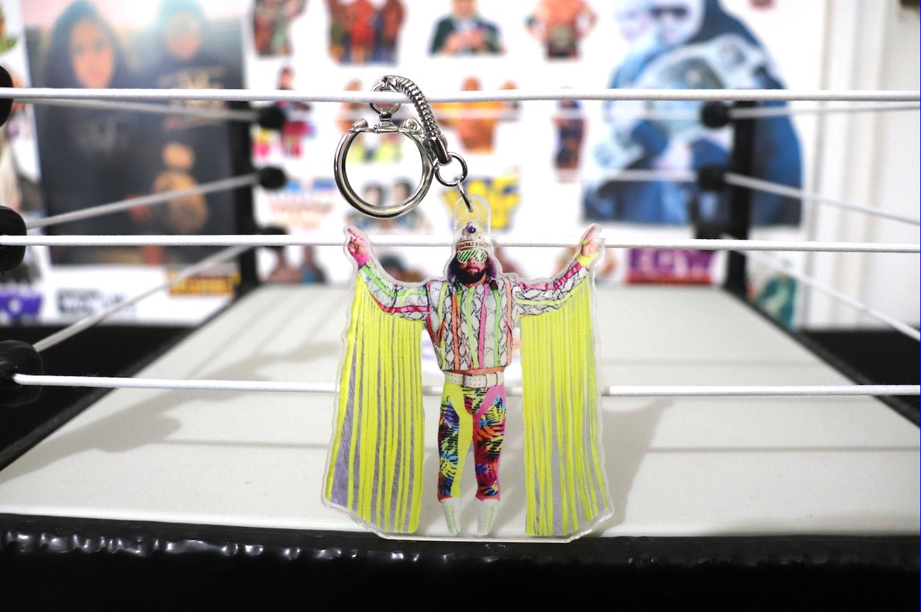 Randy Savage KeyChain 4 [Macho Man - Hulk Hogan - Ric Flair - KeyChains - Pop Culture - Birthday Gift, Valentines Day Gift, Valentines Day]