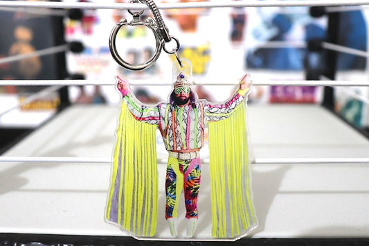 Randy Savage KeyChain 4 [Macho Man - Hulk Hogan - Ric Flair - KeyChains - Pop Culture - Birthday Gift, Valentines Day Gift, Valentines Day]