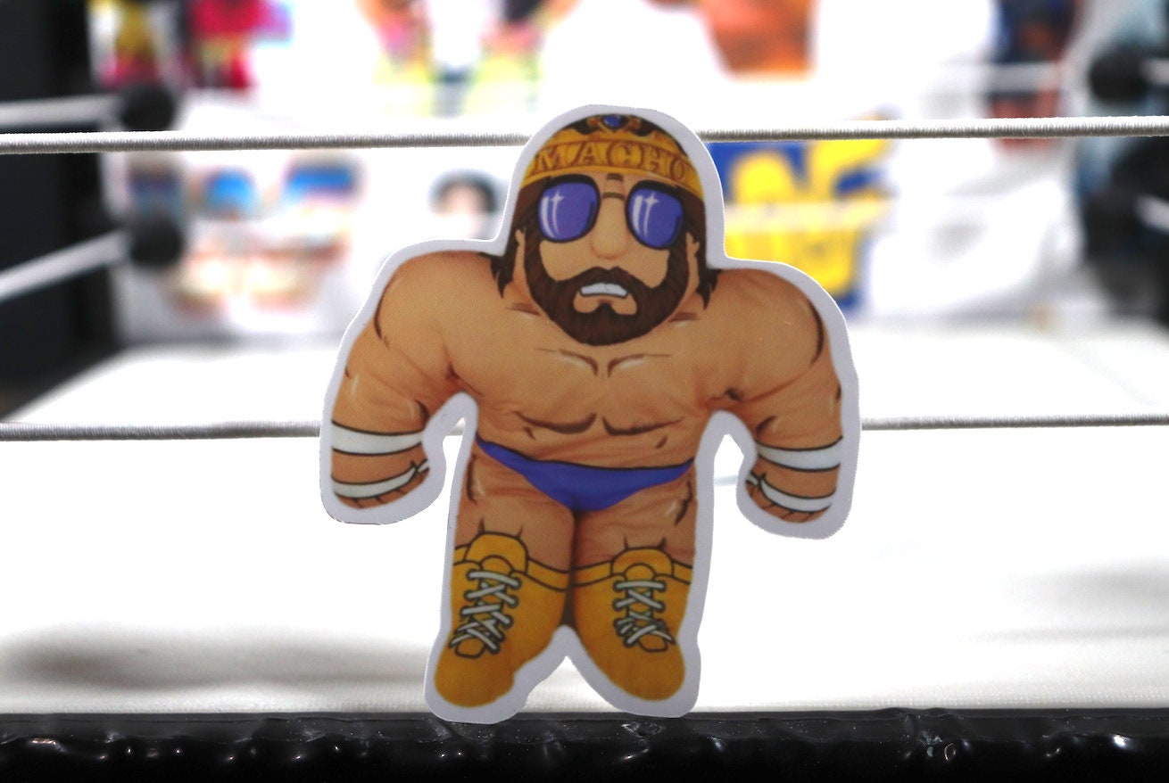 Randy Savage  Wrestling Buddy Sticker [Macho Man - Hulk Hogan - Ultimate Warrior - Ric Flair - Sticker - Decor - Valentine's Day - Gift]