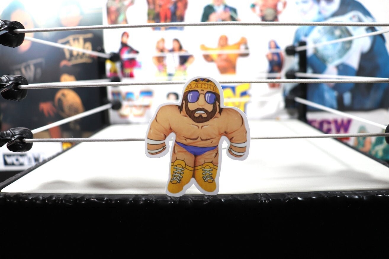 Randy Savage  Wrestling Buddy Sticker [Macho Man - Hulk Hogan - Ultimate Warrior - Ric Flair - Sticker - Decor - Valentine's Day - Gift]