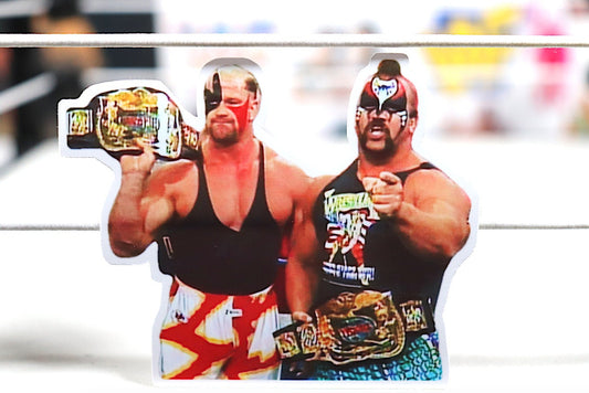 Road Warriors Sticker 9 [Hawk and Animal - Ric Flair -  Hulk Hogan - Randy Savage - Ultimate Warrior - Bret Hart]