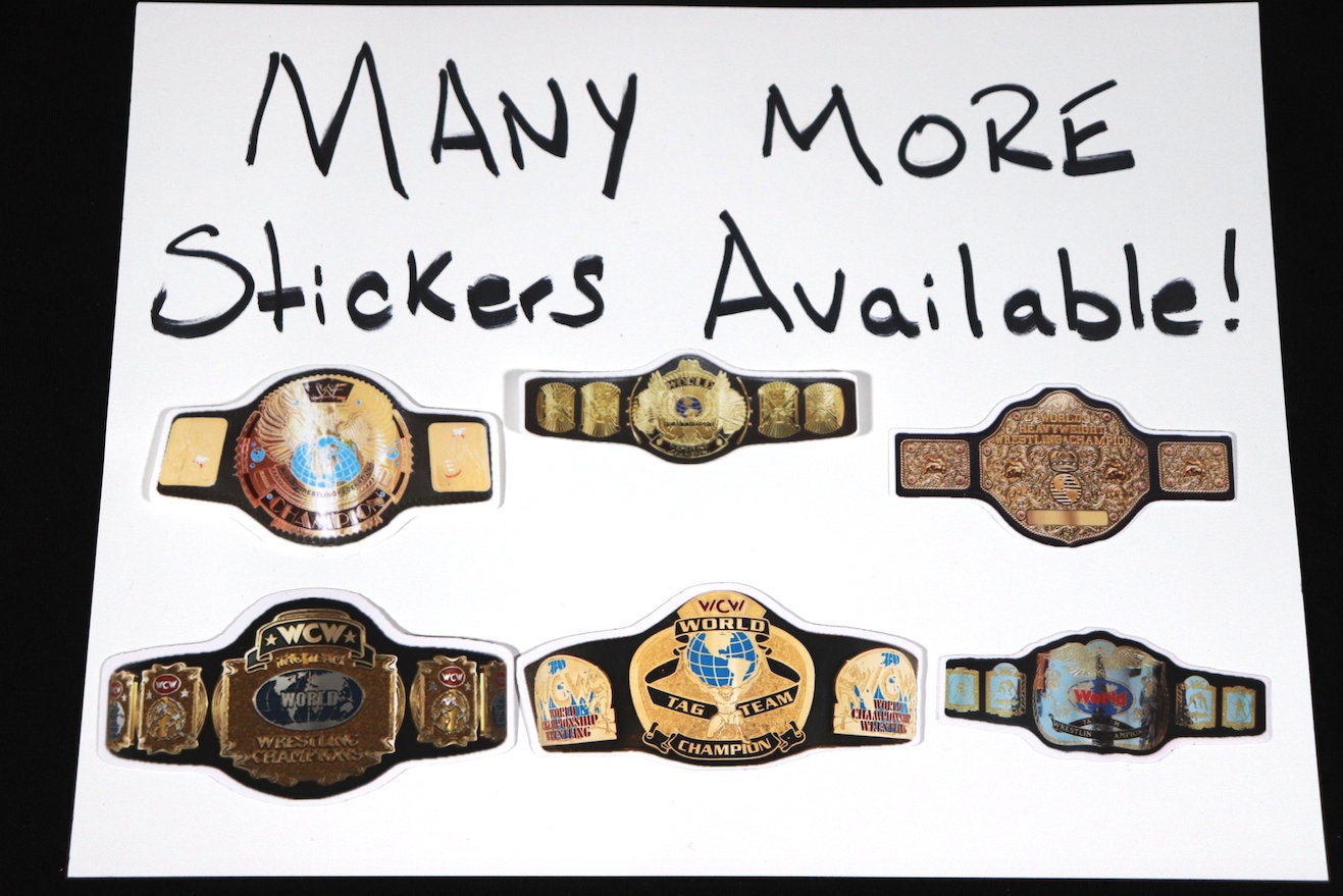 VVcVV W0rld Title Sticker 3 [Ric Flair - Hulk Hogan - Randy Savage - Scott Hall - Bret Hart - Ultimate Warrior - Kevin Nash]