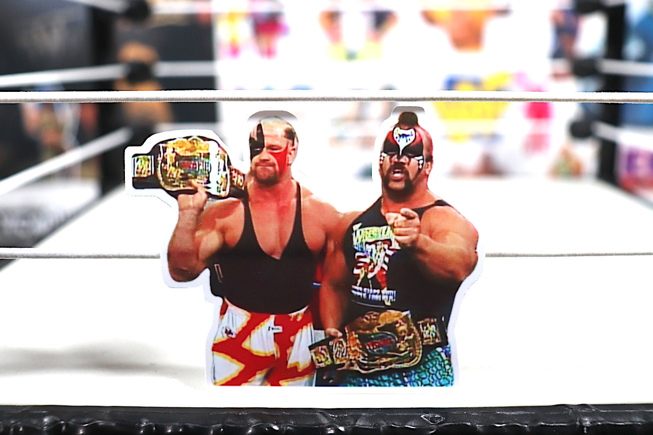 Road Warriors Sticker 9 [Hawk and Animal - Ric Flair -  Hulk Hogan - Randy Savage - Ultimate Warrior - Bret Hart]