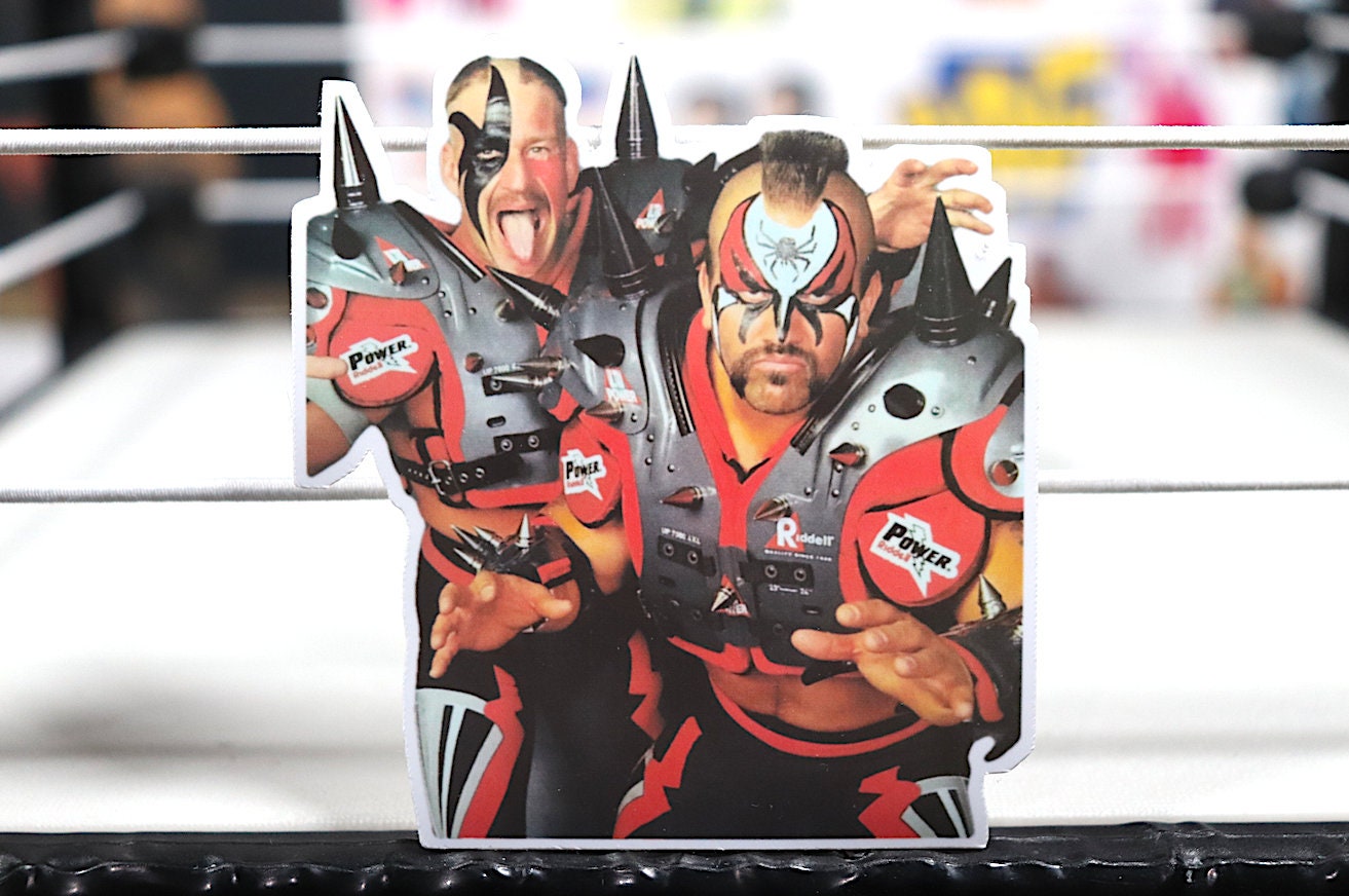 Road Warriors Sticker 10 [Hawk and Animal - Ric Flair -  Hulk Hogan - Randy Savage - Ultimate Warrior - Bret Hart]