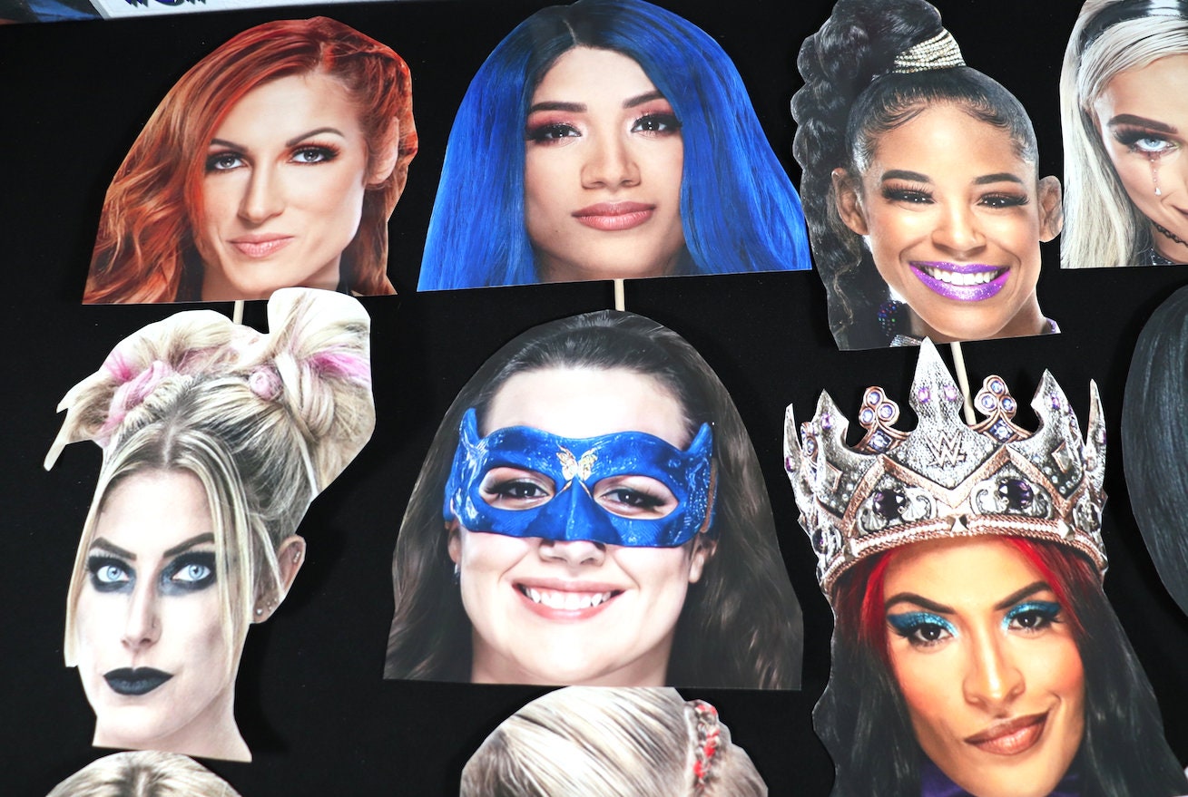 Girls Pro Wrestling Birthday Party Masks [Girls Birthday Decorations, Birthday Decor, Birthday, Al3x@ Bl1ss, B3cky, S@sh@ B@nks]