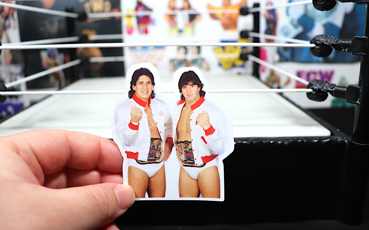 Tito Santana and Rick Martel Sticker [Ric Flair -  Hulk Hogan - Road Warriors - Randy Savage - Ultimate Warrior]