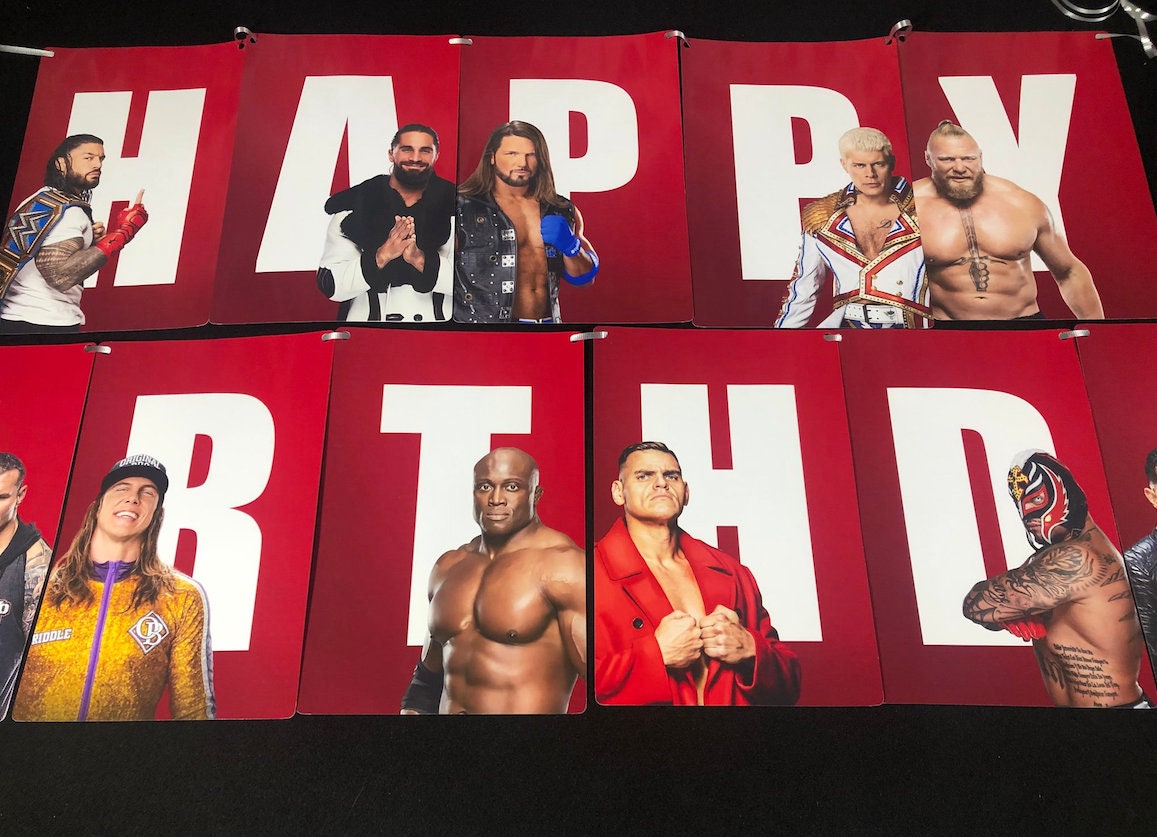 Boys Wrestling Happy Birthday Banner