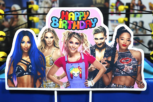 Wrestling Birthday Cake Topper : Girls