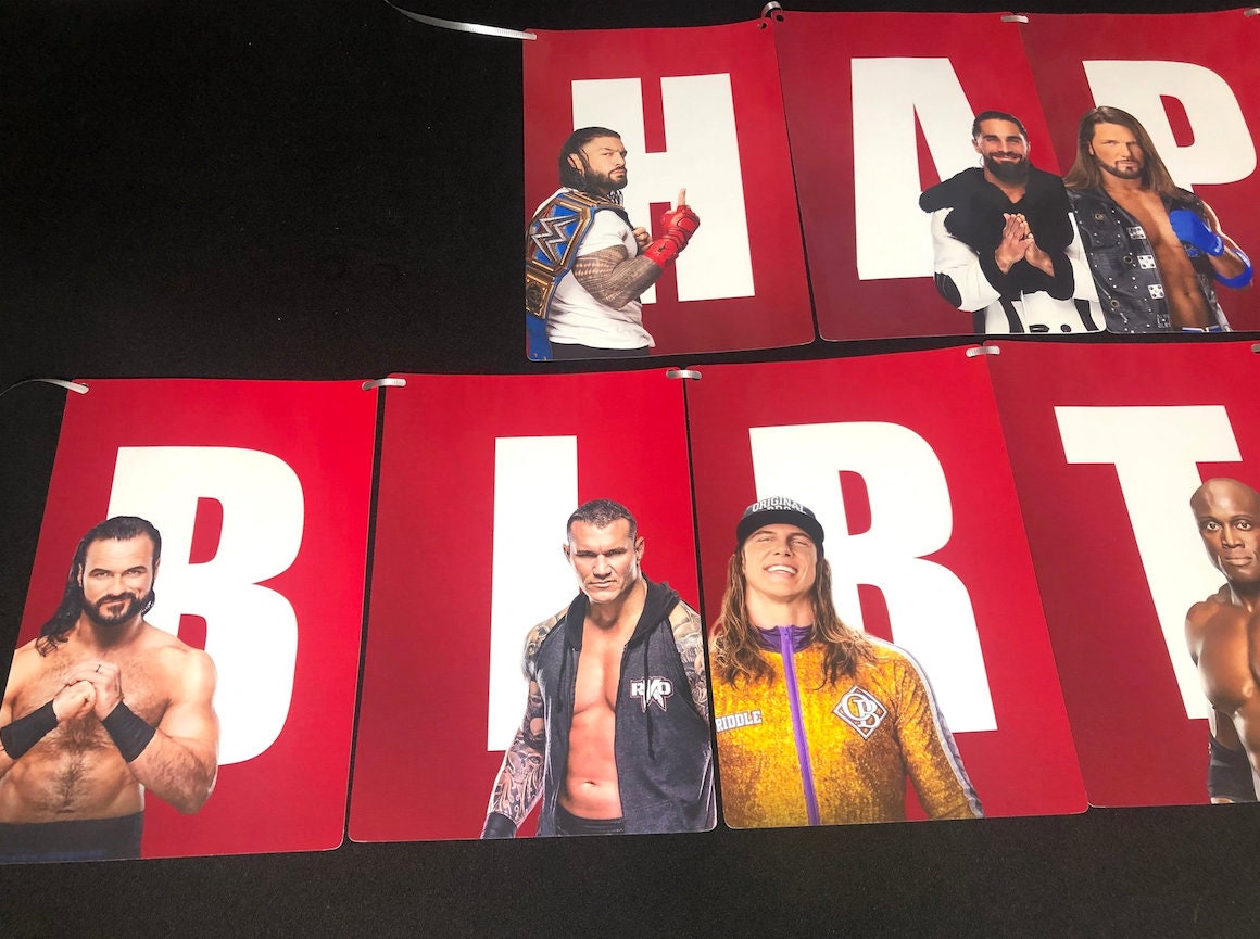 Boys Wrestling Happy Birthday Banner