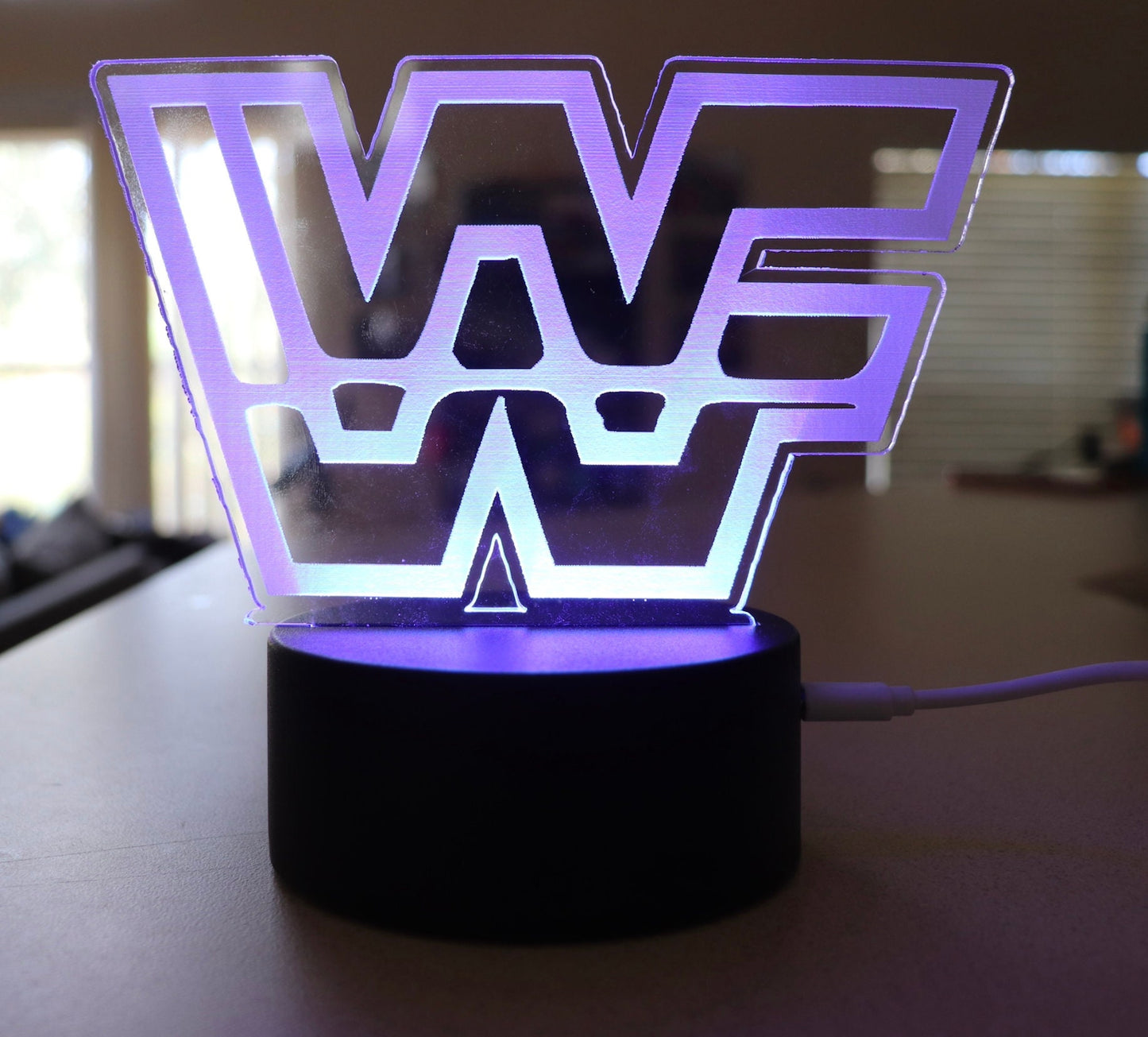 LED Light : V V V VF ~ Birthday . Gift . For Him. Home Office . Desk Lamp . Halloween . Christmas . For Her . Love . Game Room .  Lamp