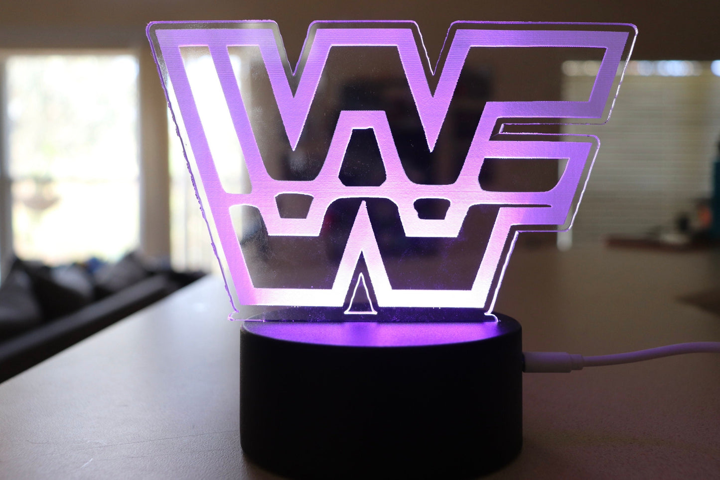 LED Light : V V V VF ~ Birthday . Gift . For Him. Home Office . Desk Lamp . Halloween . Christmas . For Her . Love . Game Room .  Lamp