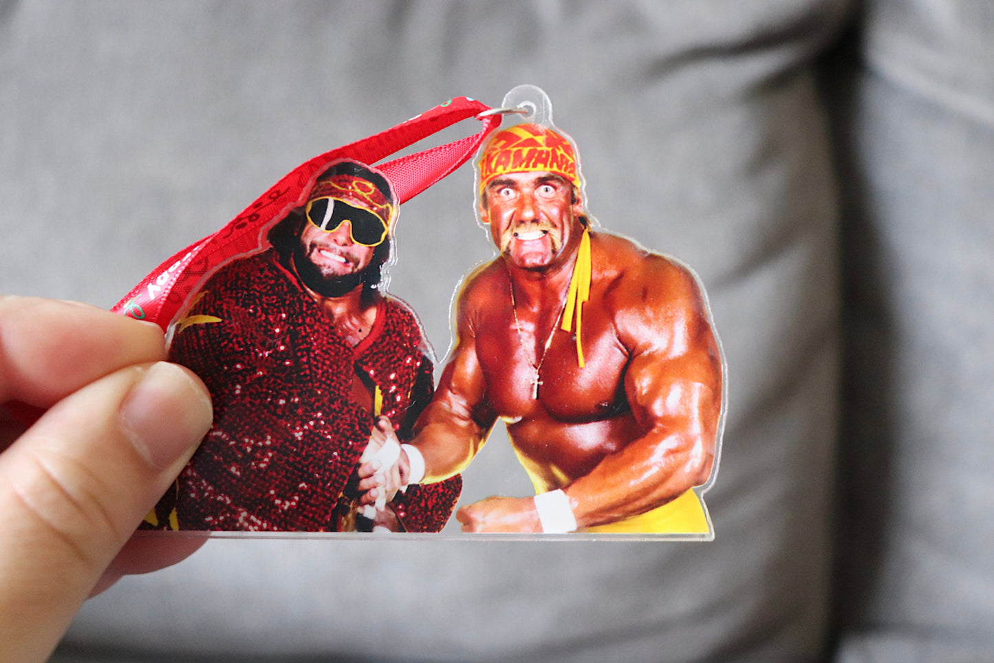 Hulk Hogan & Randy Savage Acrylic Christmas Tree Ornament