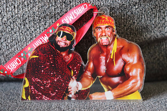 Hulk Hogan & Randy Savage Acrylic Christmas Tree Ornament